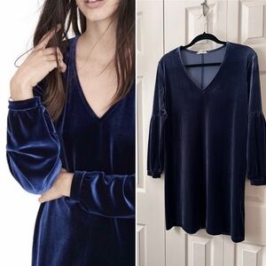 Velvet Balloon Sleeve Madewell Dress ✨